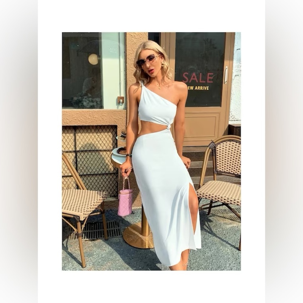 white one shoulder dress